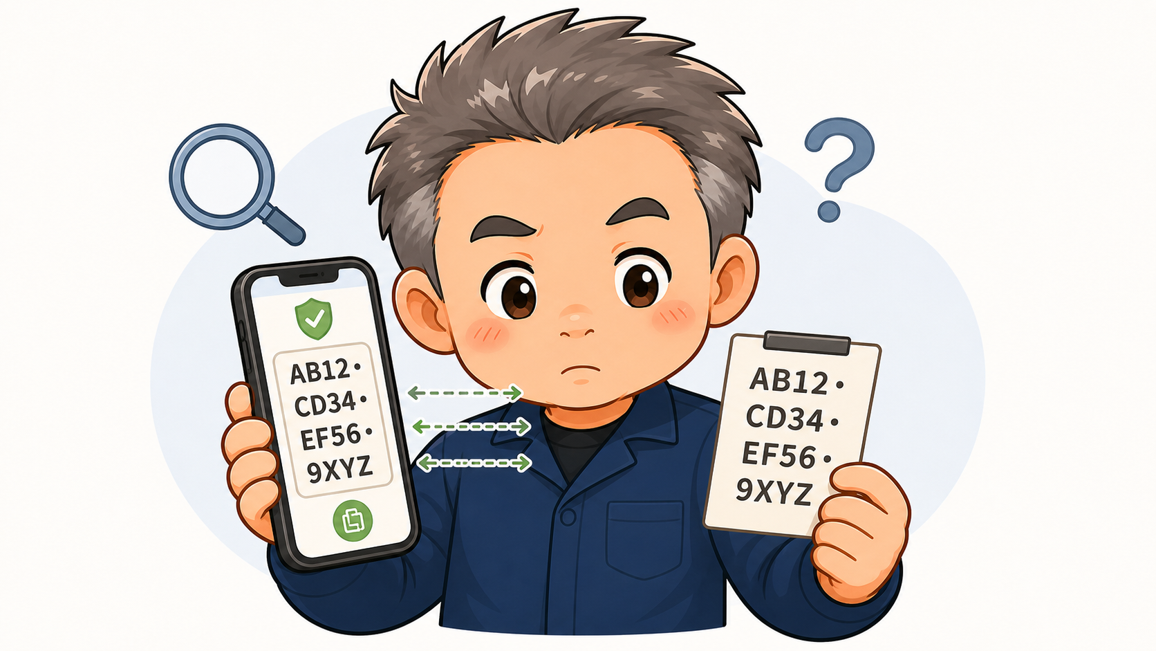 仮想通貨の入金アドレスをスマートフォンとメモで照合するまっさん